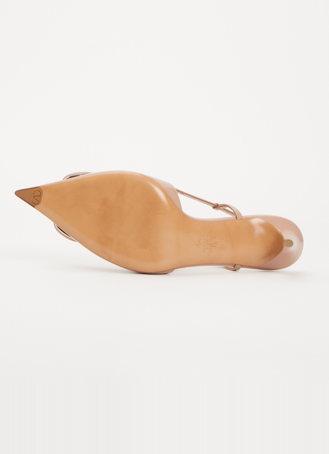 Valentino Garavani VLogo Signature slingback van lakleer - detail 5 lichtroze