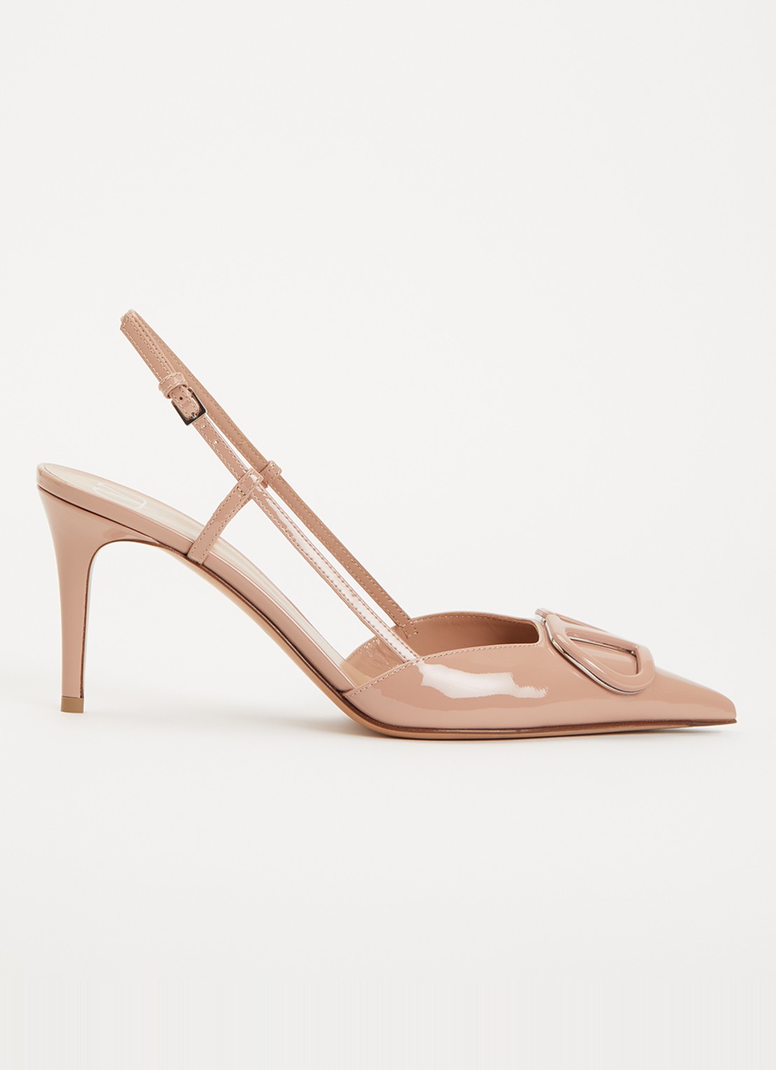 Valentino Garavani VLogo Signature slingback van lakleer - voorkant 2 lichtroze
