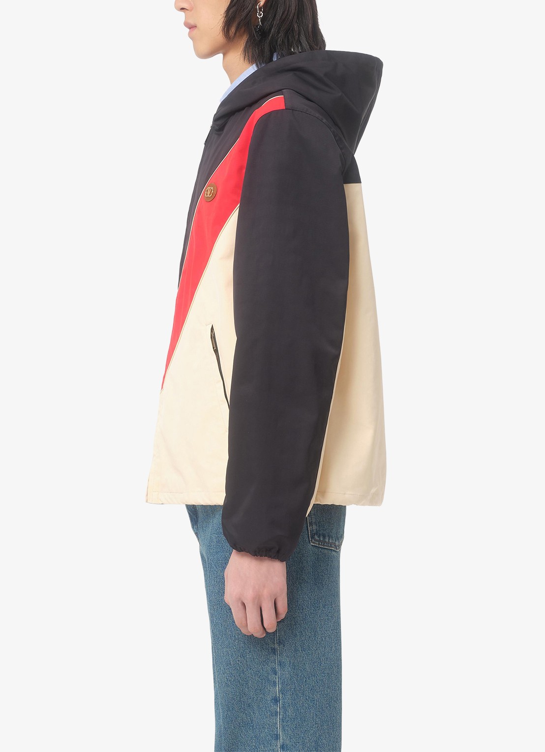 Valentino Garavani Windjack met capuchon en ritszakken - detail 2 beige