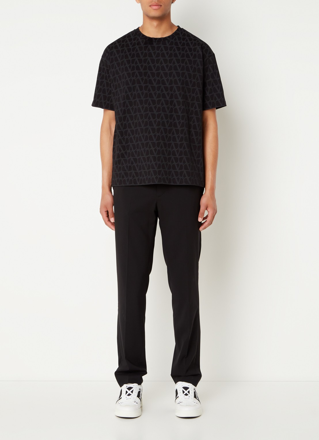 Valentino Iconographe T-shirt met logoprint - voorkant 3 zwart