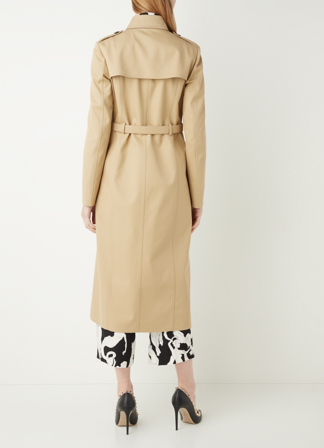 Valentino Trenchcoat in katoenblend met ceintuur  - achterkant 2 beige