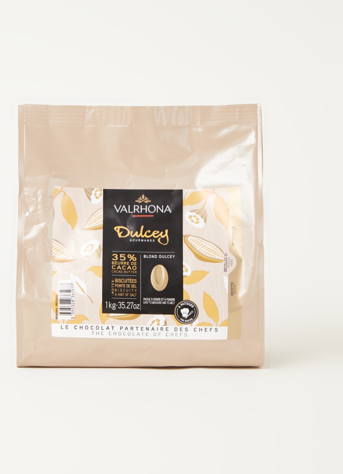 Valrhona Dulcey 35% Blond chocolade 1 kg - voorkant 2 undefined