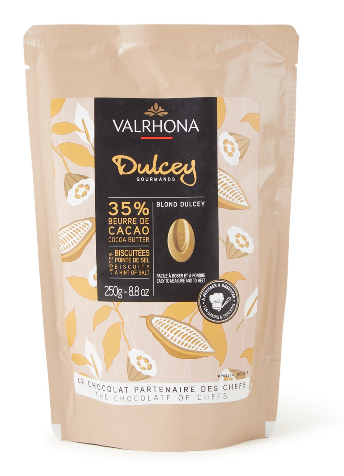 Valrhona Dulcey 35% blond chocolade 250 gram - voorkant undefined