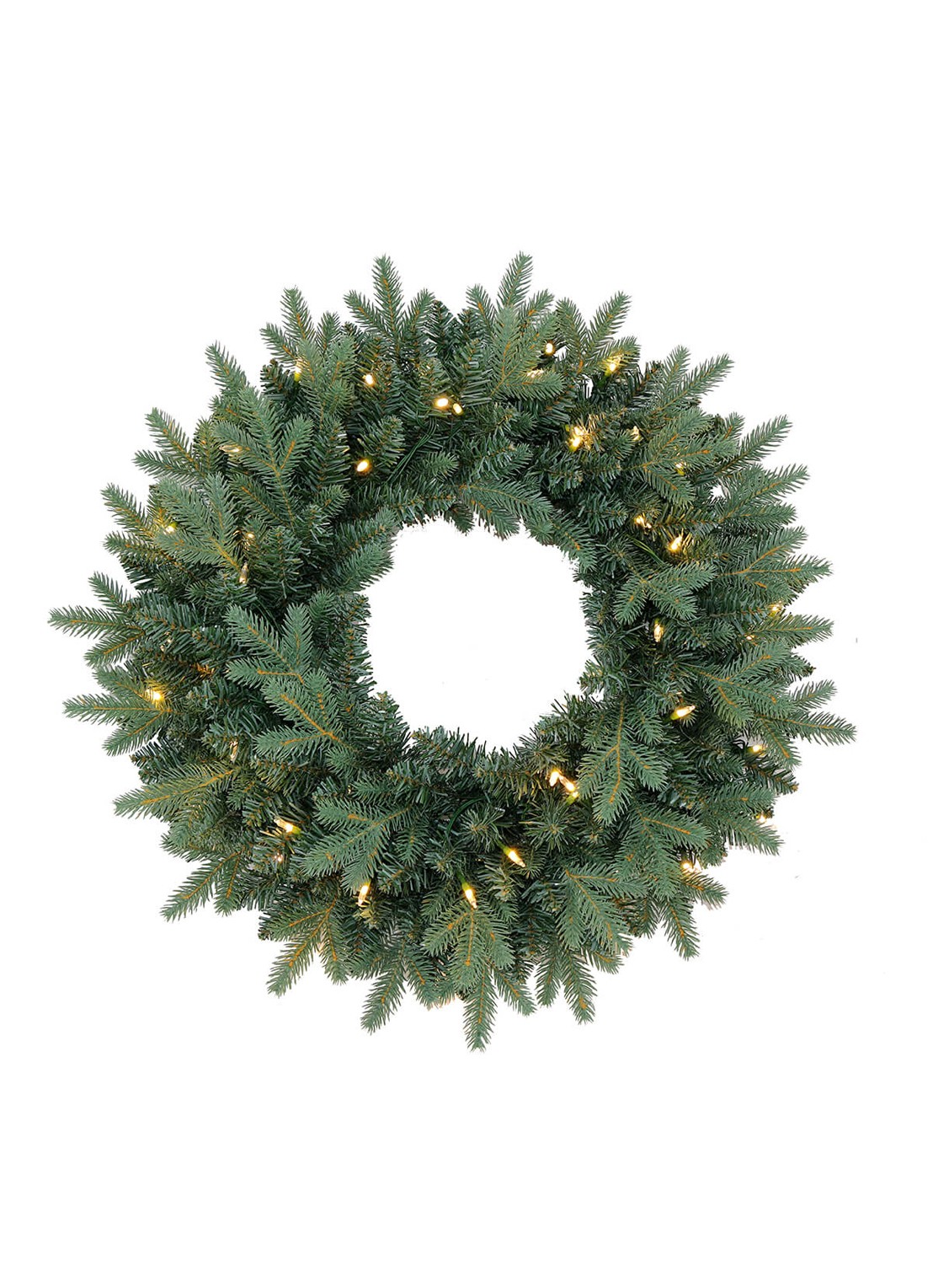 Van Der Gucht Everton kerstkrans met LED verlichting 61 cm - voorkant 2 groen