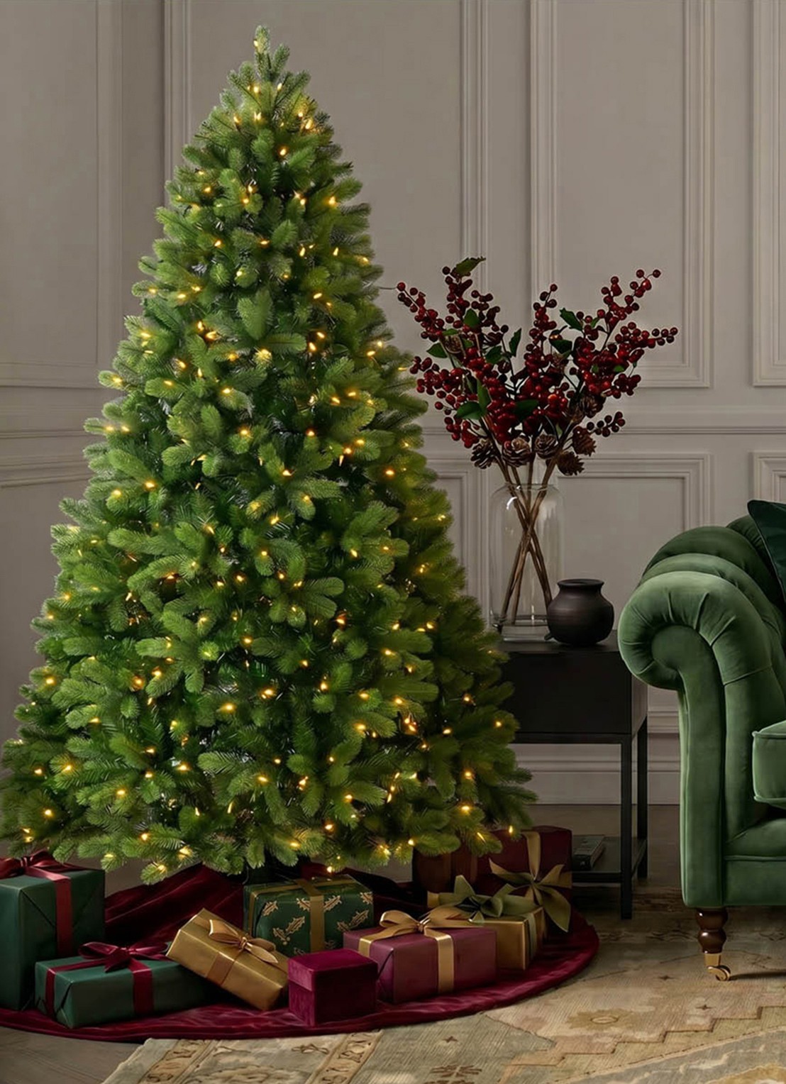 Van Der Gucht Feel Real® Bayberry® kunstkerstboom met LED verlichting 183 cm - detail 4 groen