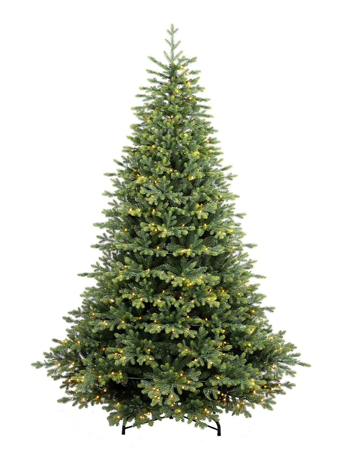 Van Der Gucht Kansas Green kunstkerstboom met LED verlichting 180 cm - voorkant groen