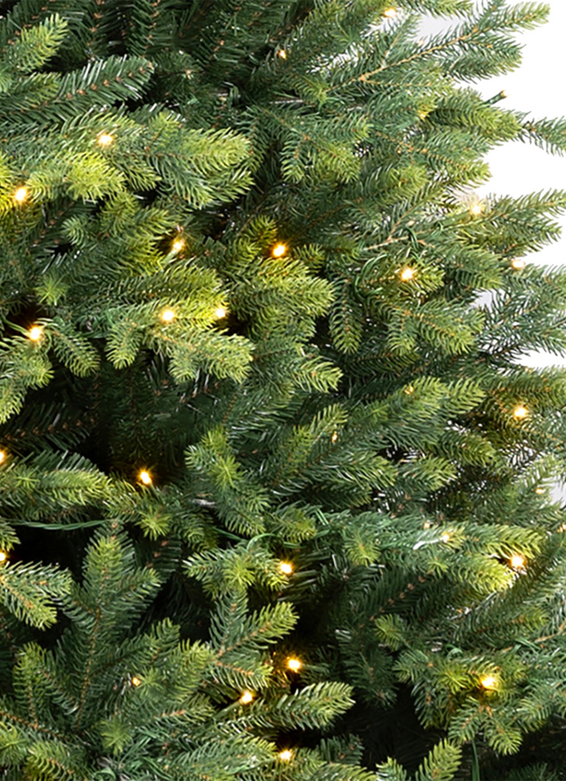 Van Der Gucht Kansas Green kunstkerstboom met LED verlichting 180 cm - voorkant 2 groen