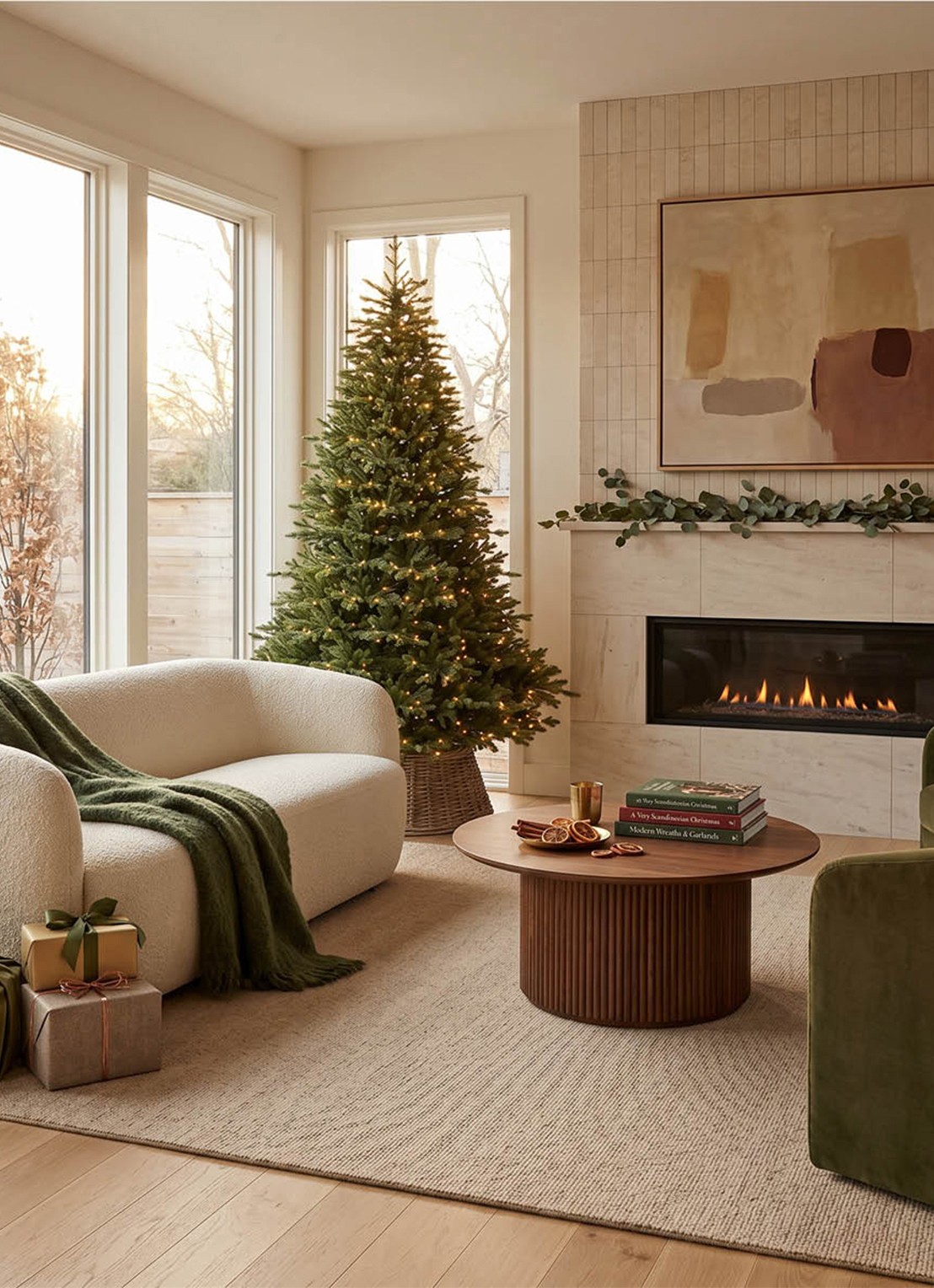 Van Der Gucht Kansas Green kunstkerstboom met LED verlichting 225 cm - achterkant groen