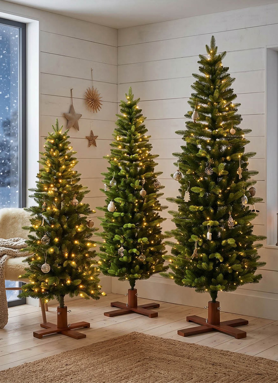 Van Der Gucht Koge Pencil kunstkerstboom 228 cm - achterkant 3 groen