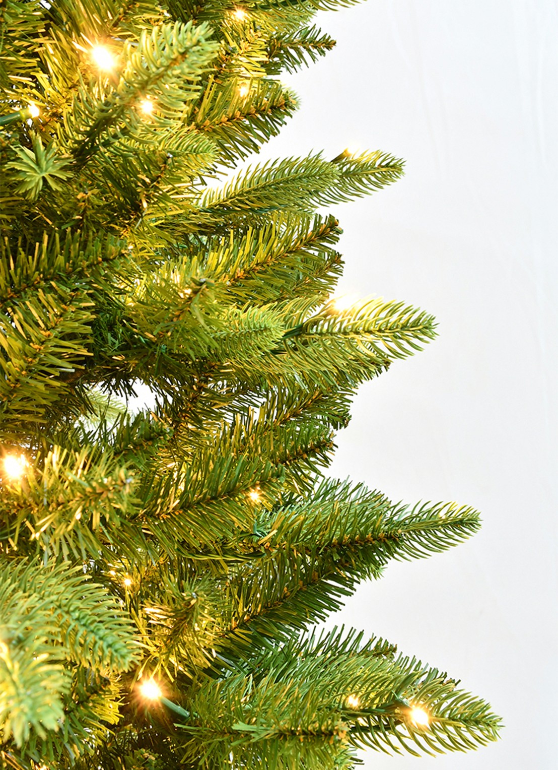 Van Der Gucht Koge Pencil kunstkerstboom met LED verlichting 152 cm - achterkant groen