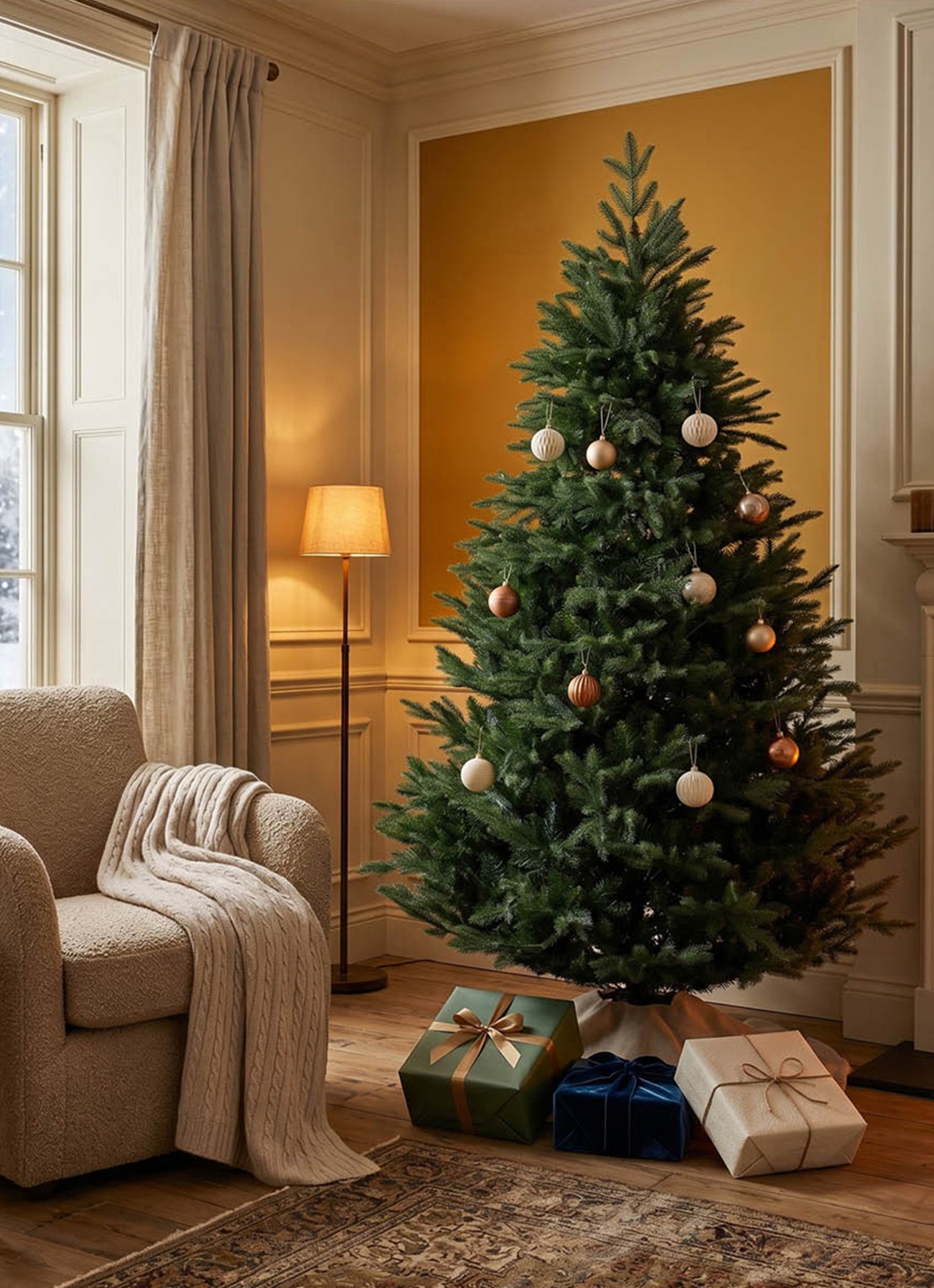 Van Der Gucht Mulberry Green kunstkerstboom 213 cm - voorkant 2 groen