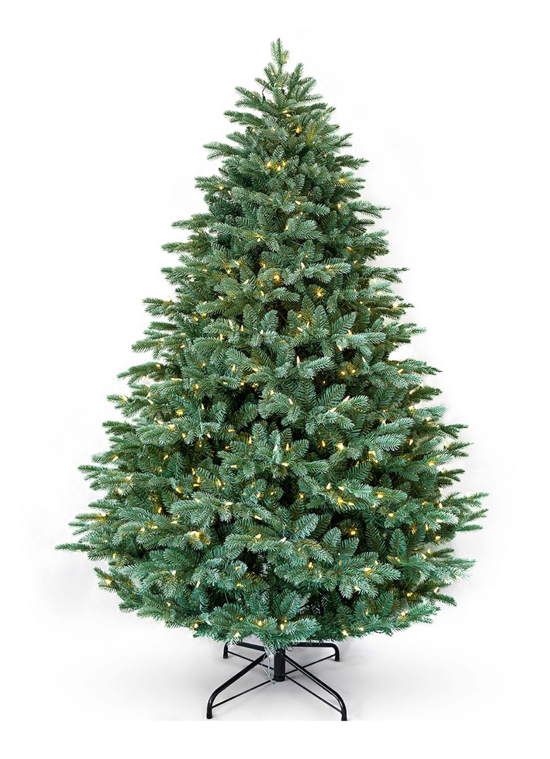 Van Der Gucht Mulberry Green kunstkerstboom met LED verlichting 243 cm - voorkant 2 groen