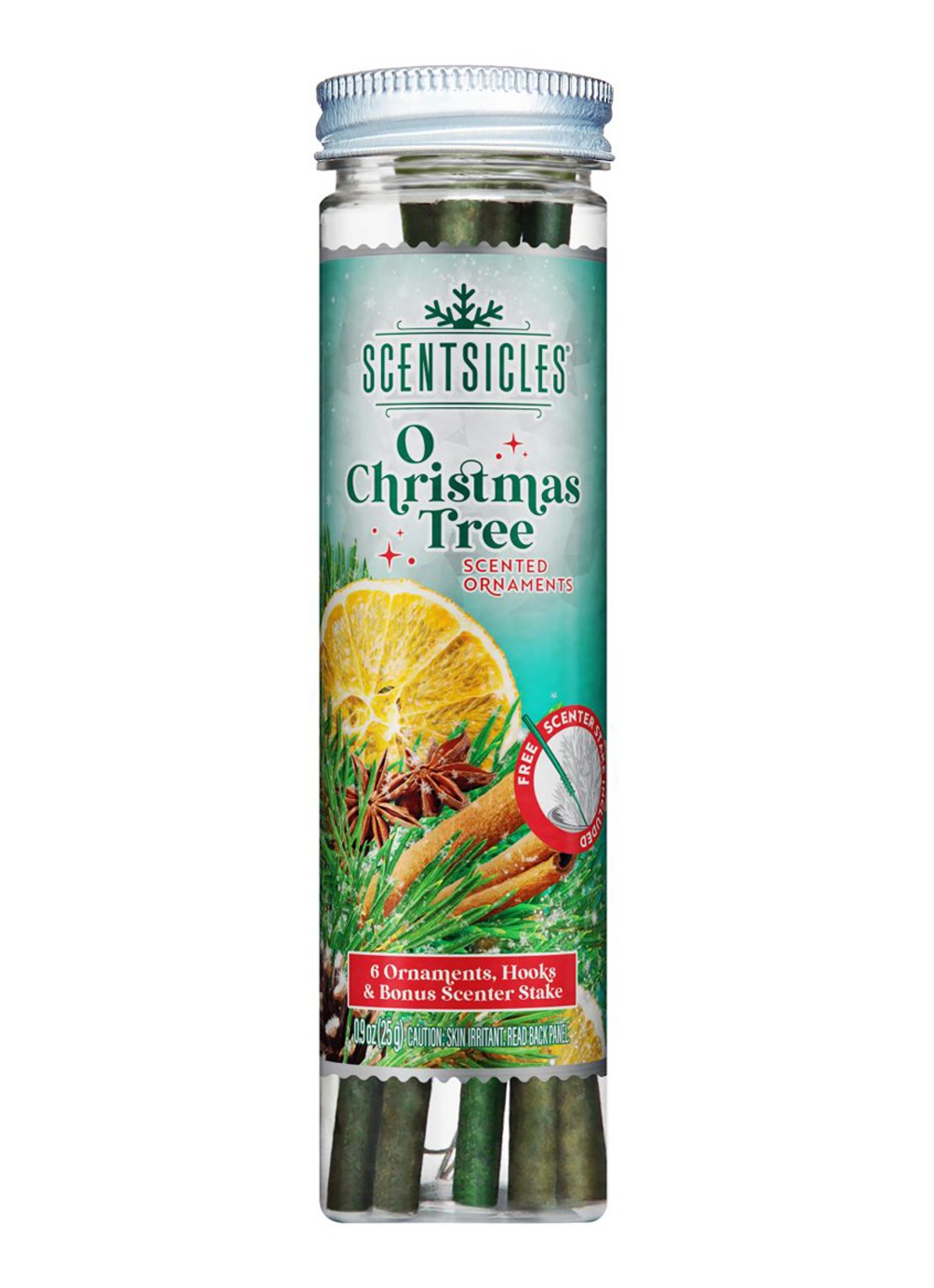Van Der Gucht O Christmas Tree geurstokjes set van 6 - voorkant groen