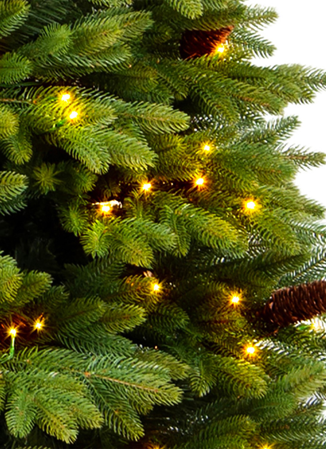 Van Der Gucht Oakland kunstkerstboom met LED verlichting 195 cm - voorkant 4 groen