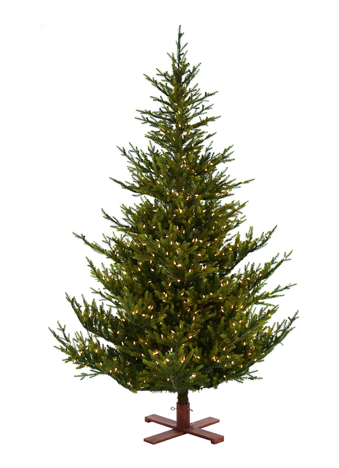 Van Der Gucht Sami Mountain Spruce kunstkerstboom met LED verlichting 228 cm  - voorkant groen