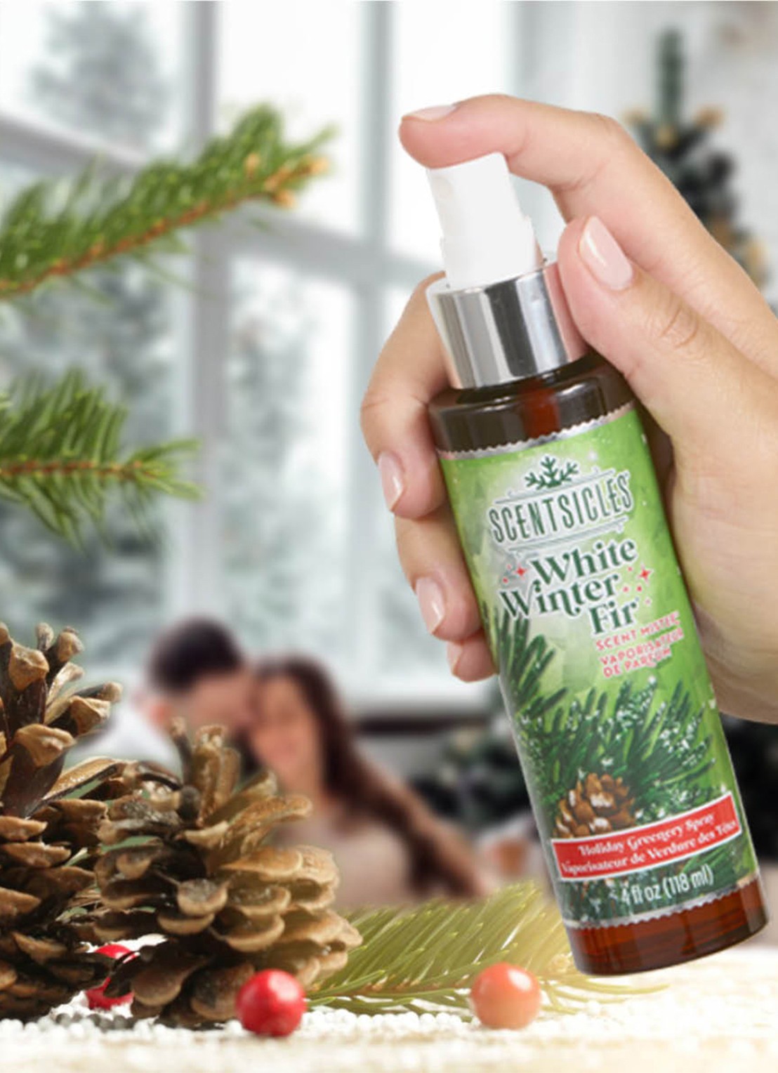 Van Der Gucht White Winter Fir huisparfum - geurspray - achterkant 2 groen