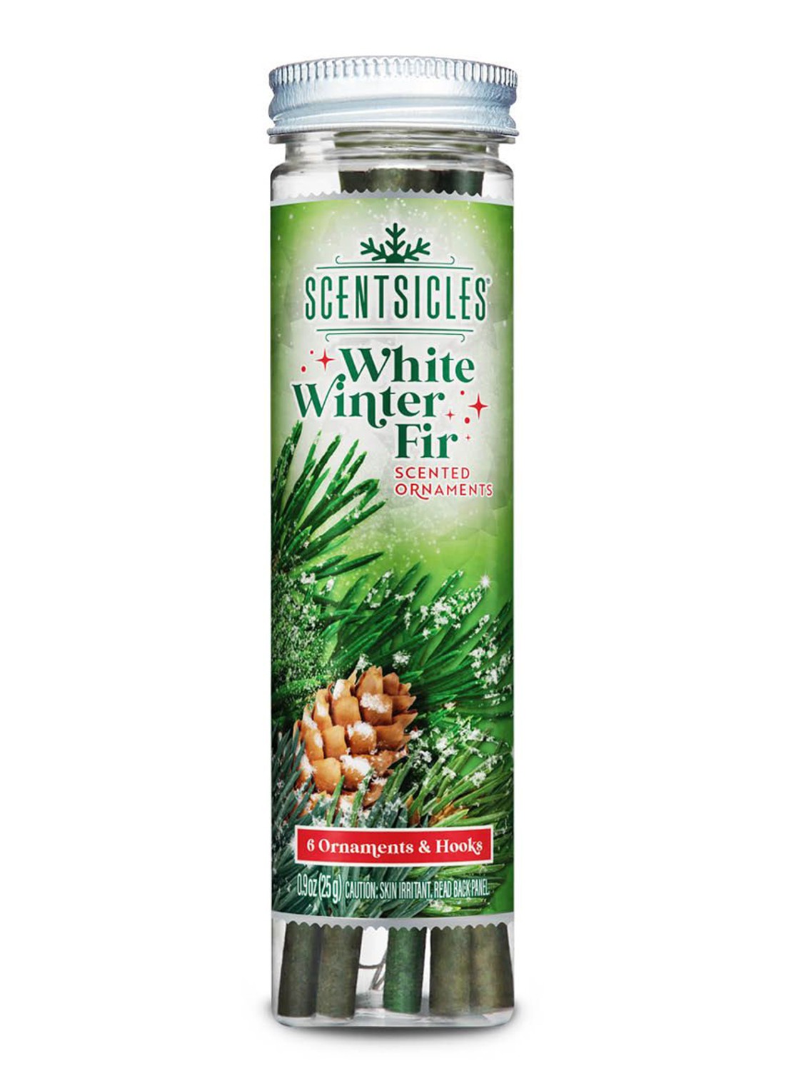 Van Der Gucht White Winter geurstokjes set van 6 - voorkant 6 groen