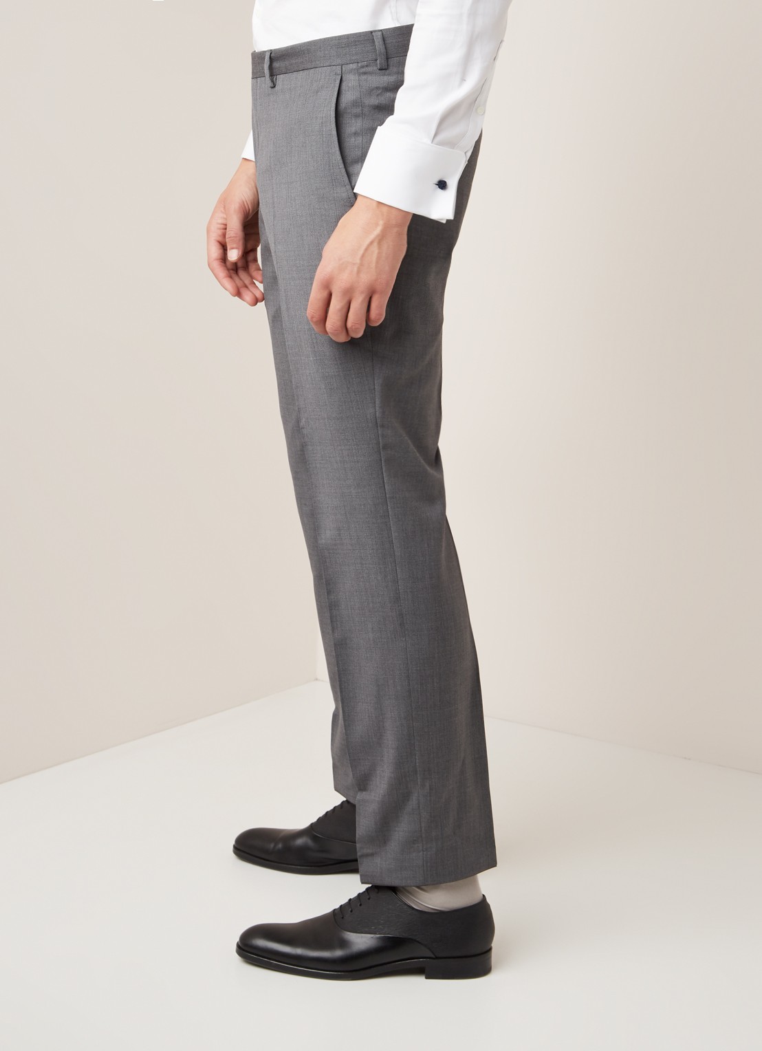Van Gils Buck slim fit pantalon van scheerwol - detail 5 grijs