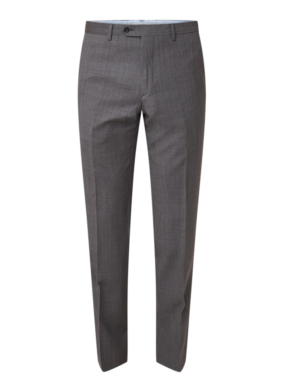 Van Gils Buck slim fit pantalon van scheerwol - voorkant grijs