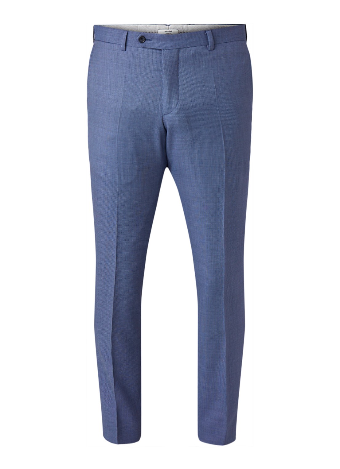 Van Gils Buck Split slim fit pantalon micro dessin - voorkant blauw