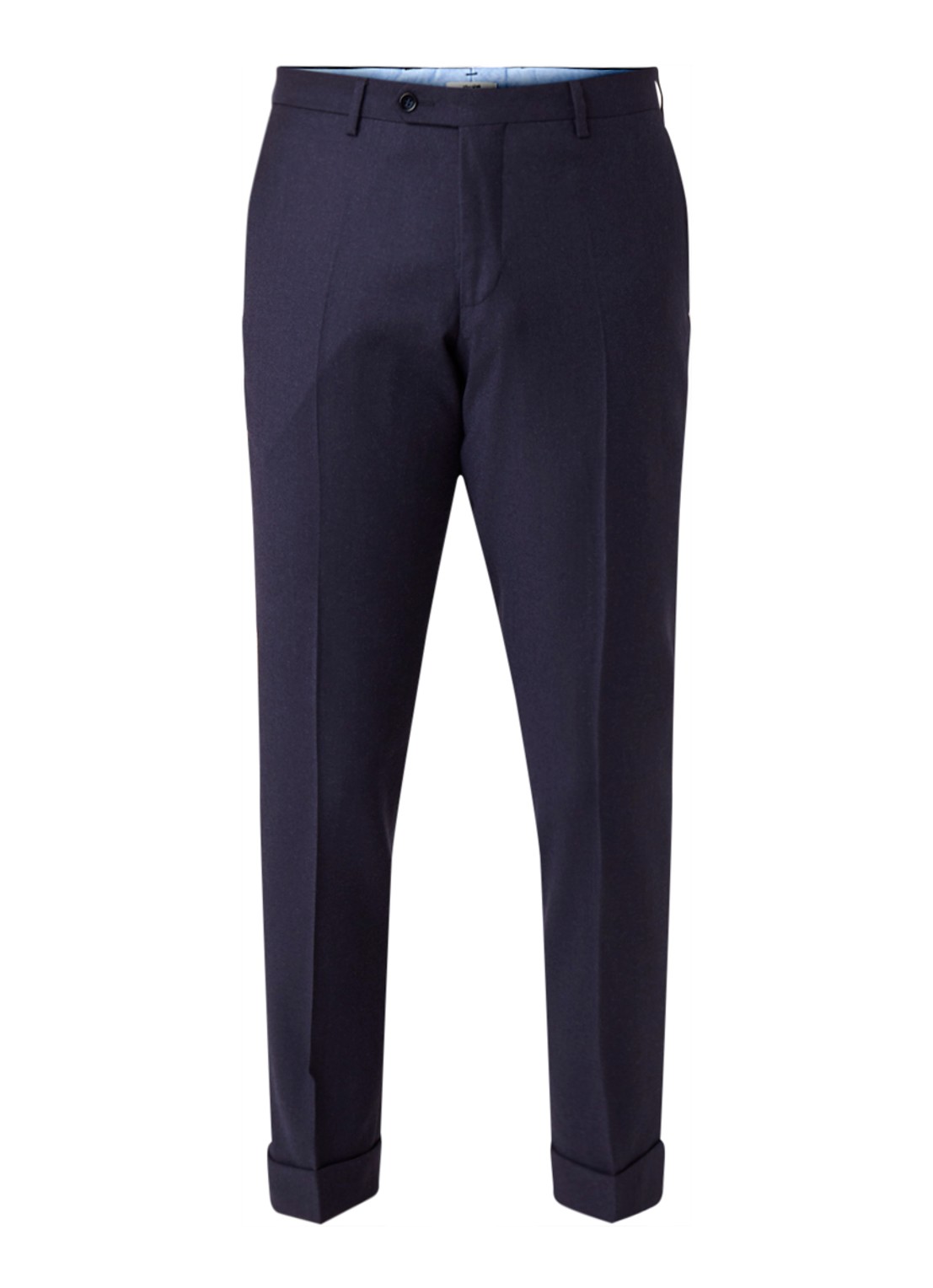 Van Gils Bull Split slim fit pantalon in wolblend - voorkant 4 blauw