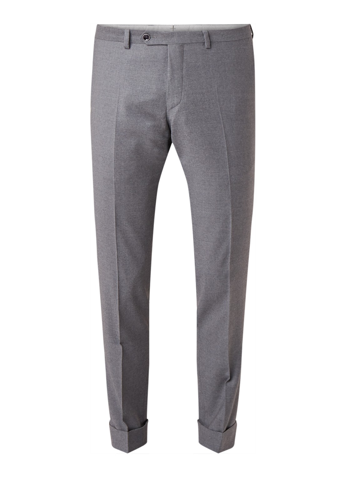 Van Gils Bull Split slim fit pantalon in wolblend - voorkant 2 grijs