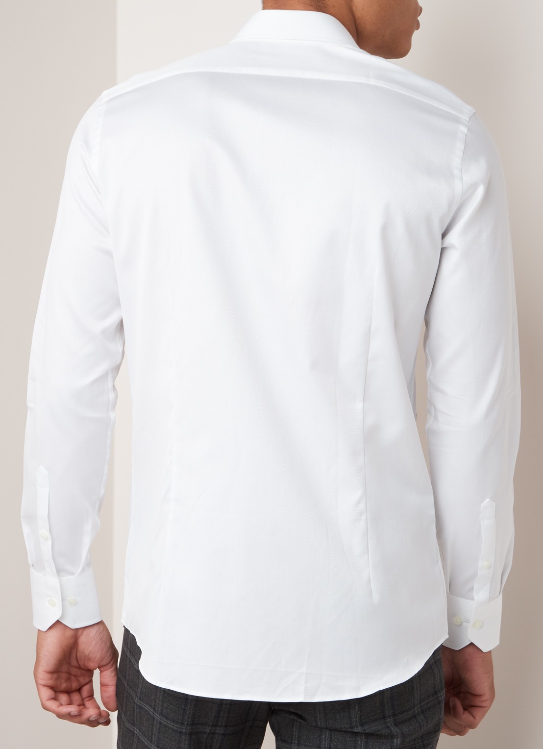 Van Gils Edar slim fit overhemd met wide spread-kraag - achterkant 4 wit