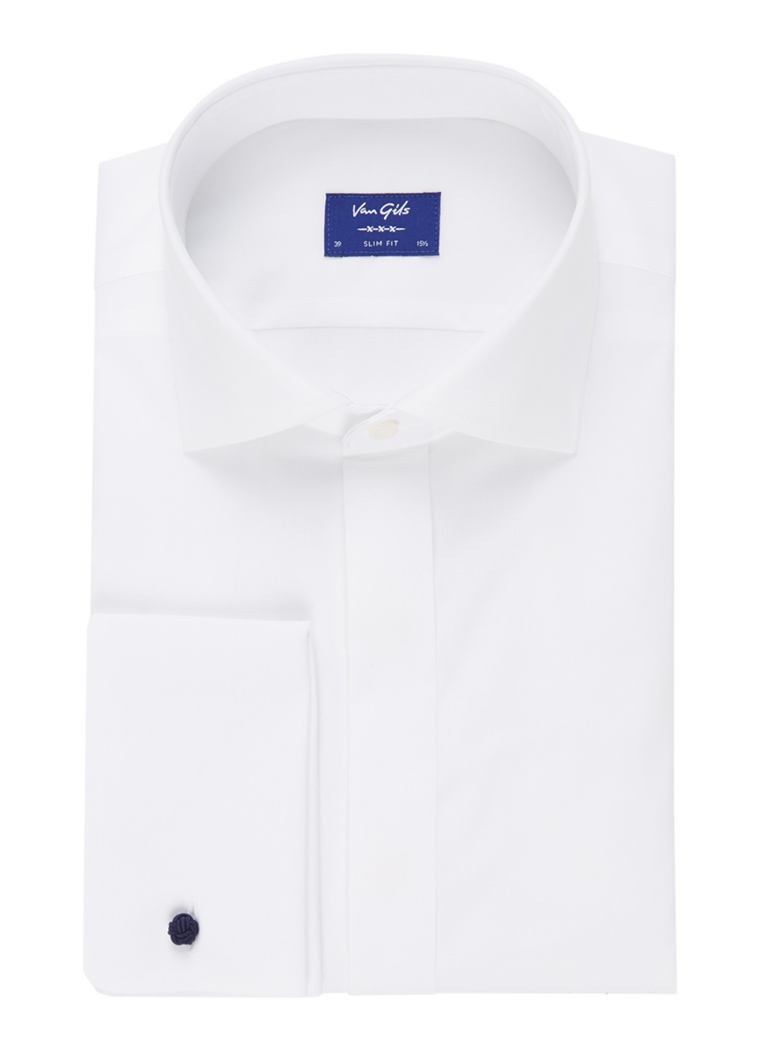 Van Gils Ellington slim fit overhemd met stretch - voorkant 2 wit