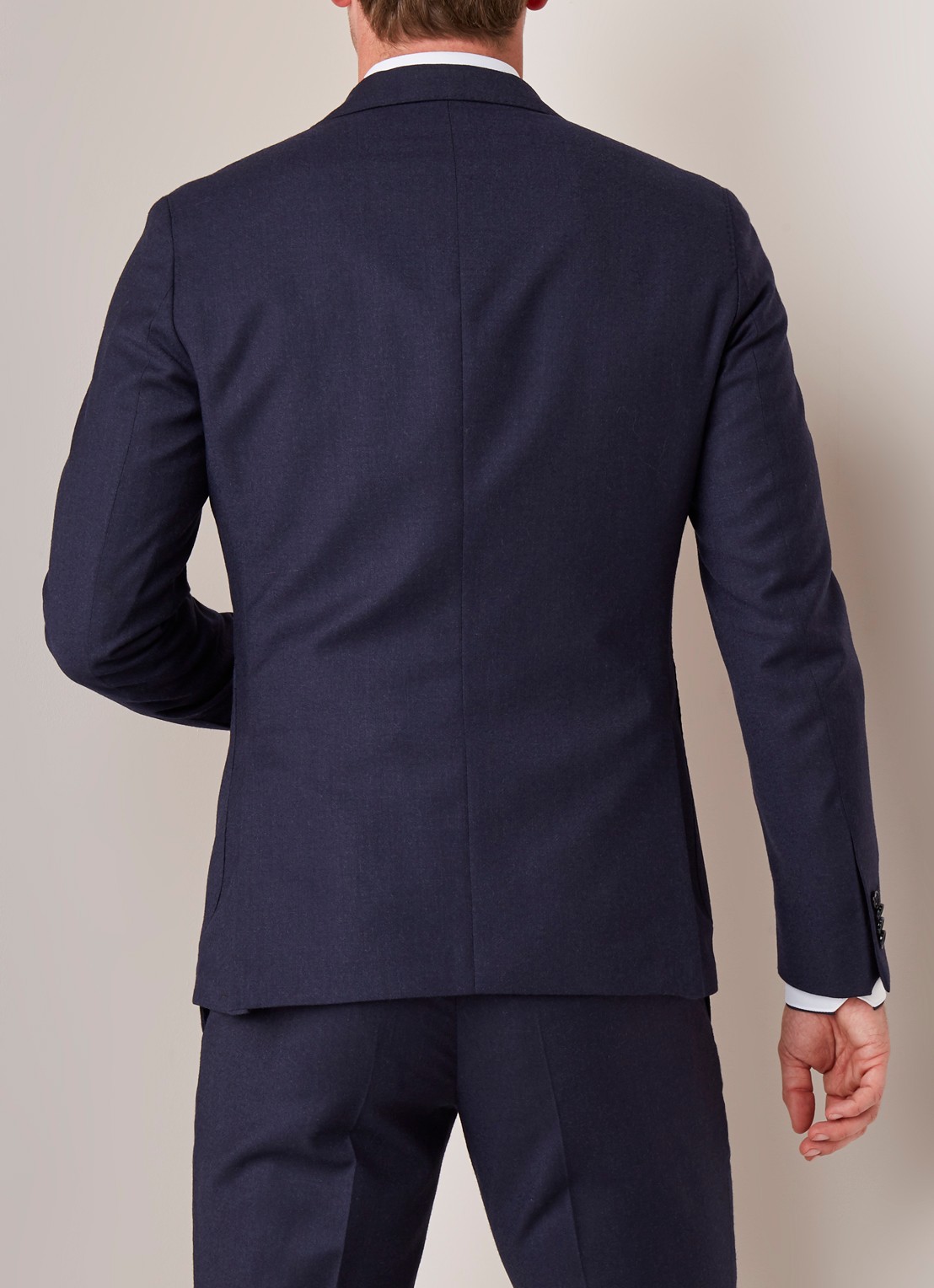 Van Gils Elliott tailored fit colbert in wolblend - achterkant blauw