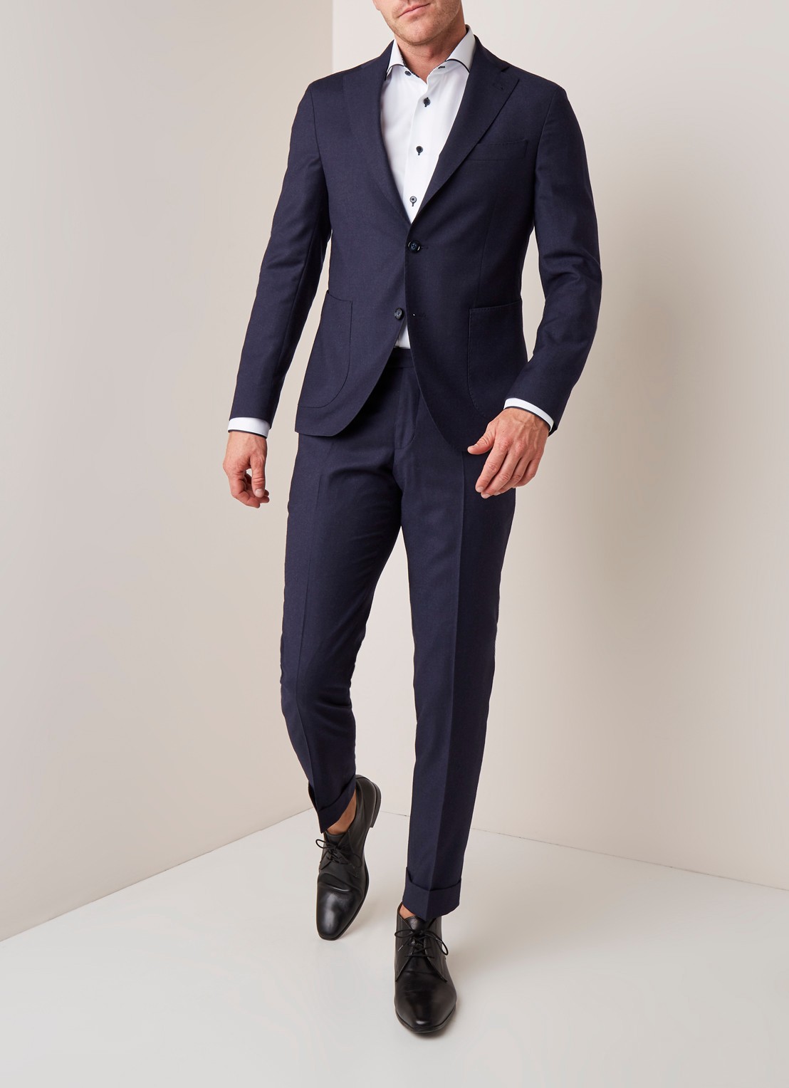Van Gils Elliott tailored fit colbert in wolblend - voorkant 3 blauw