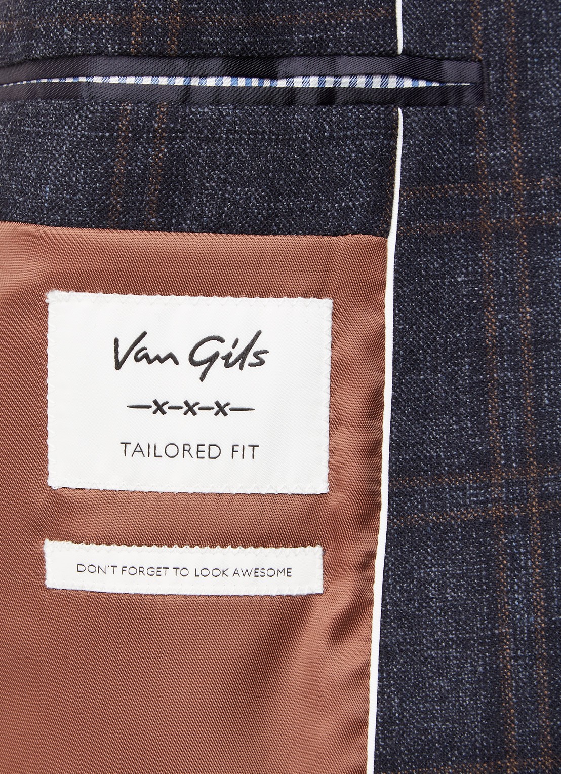 Van Gils Ellis 2-delig pak in zijdeblend - detail 4 blauw