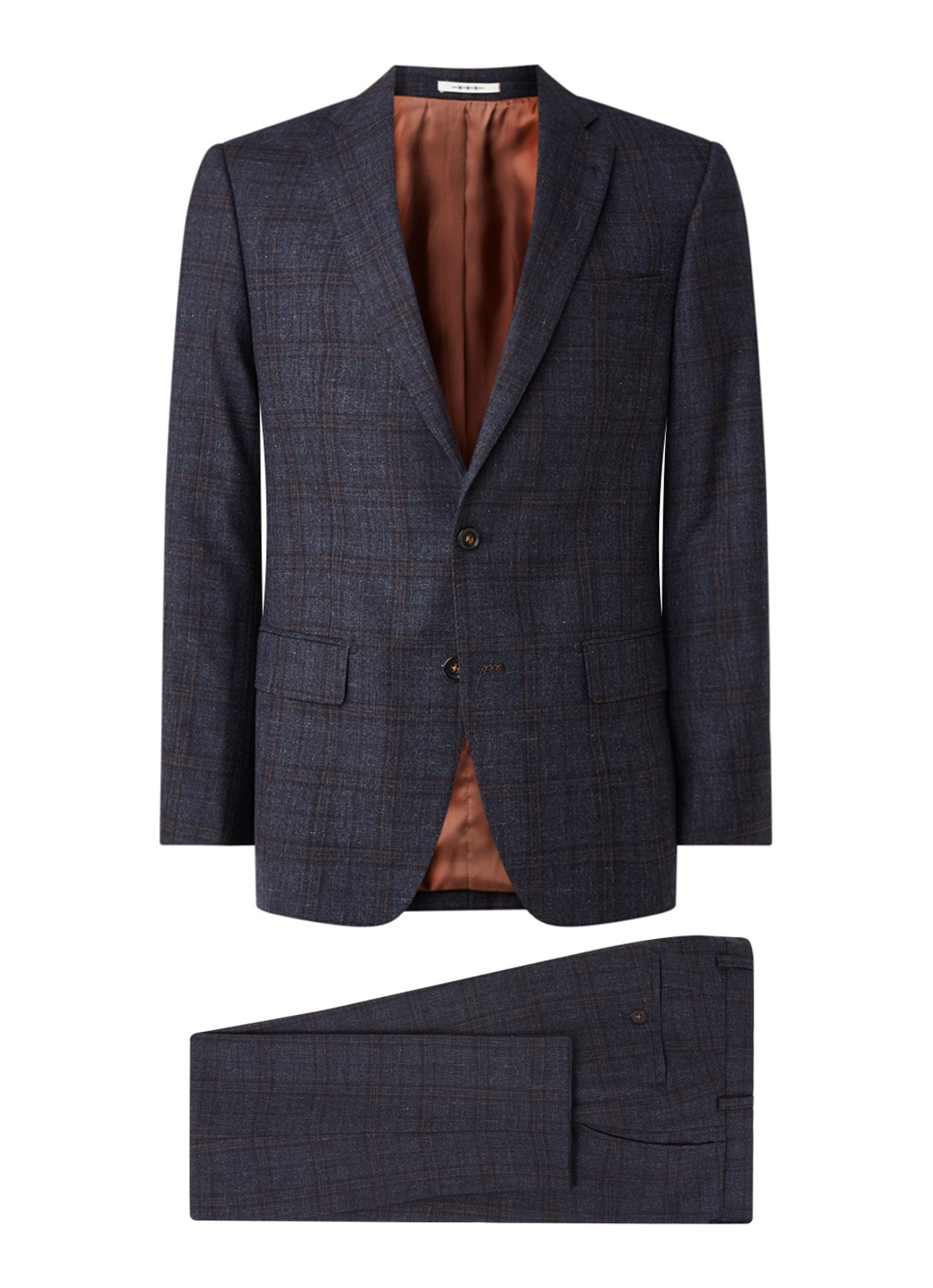 Van Gils Ellis 2-delig pak in zijdeblend - voorkant blauw