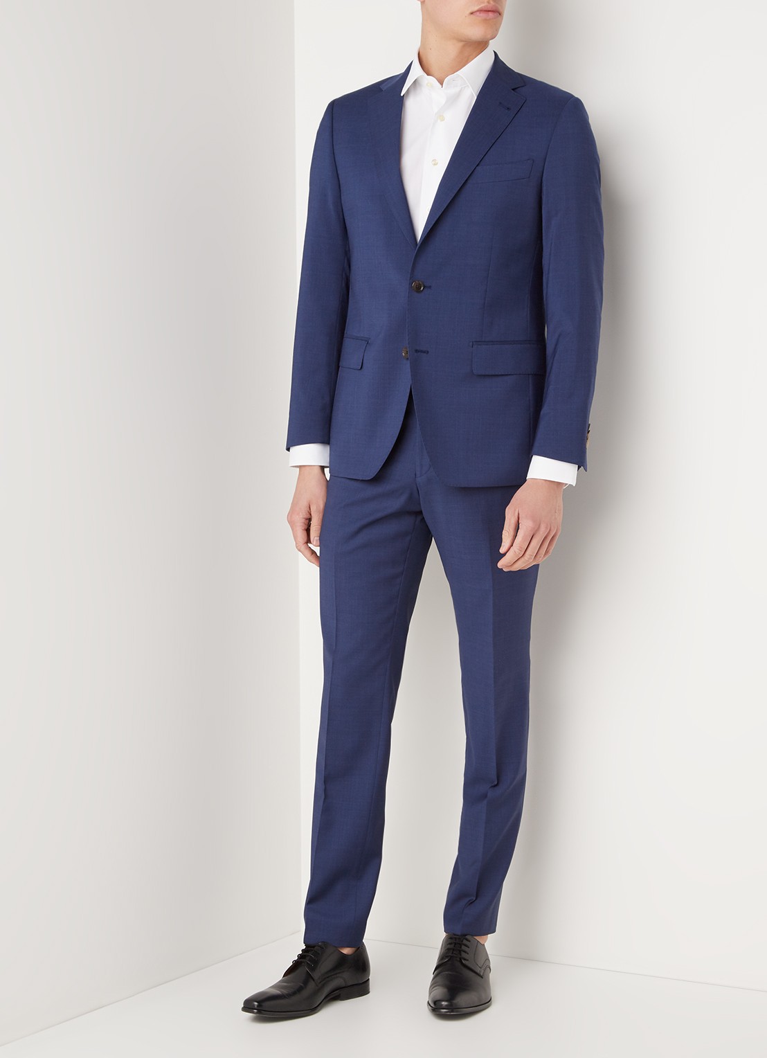 Van Gils Ellis regular fit pak van wol - detail 3 blauw