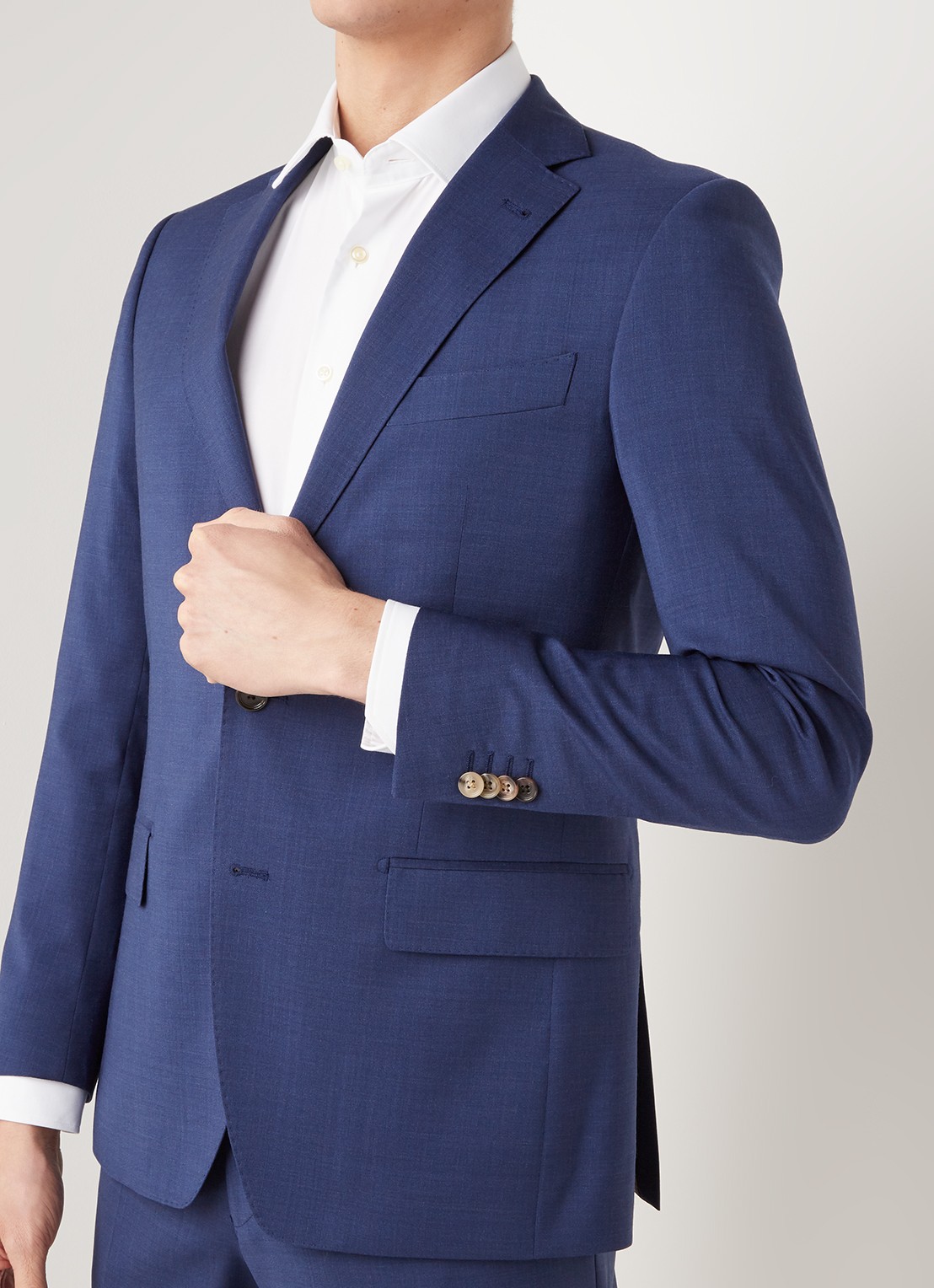 Van Gils Ellis regular fit pak van wol - detail 4 blauw