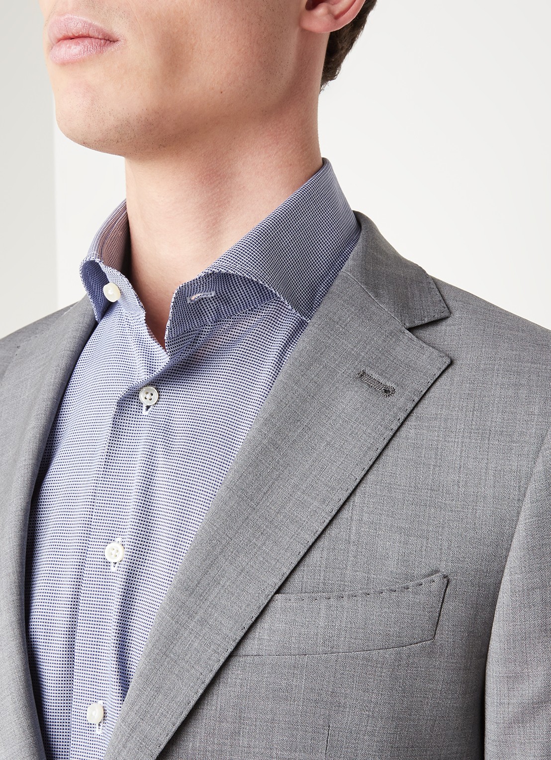 Van Gils Ellis regular fit pak van wol - detail 6 grijs