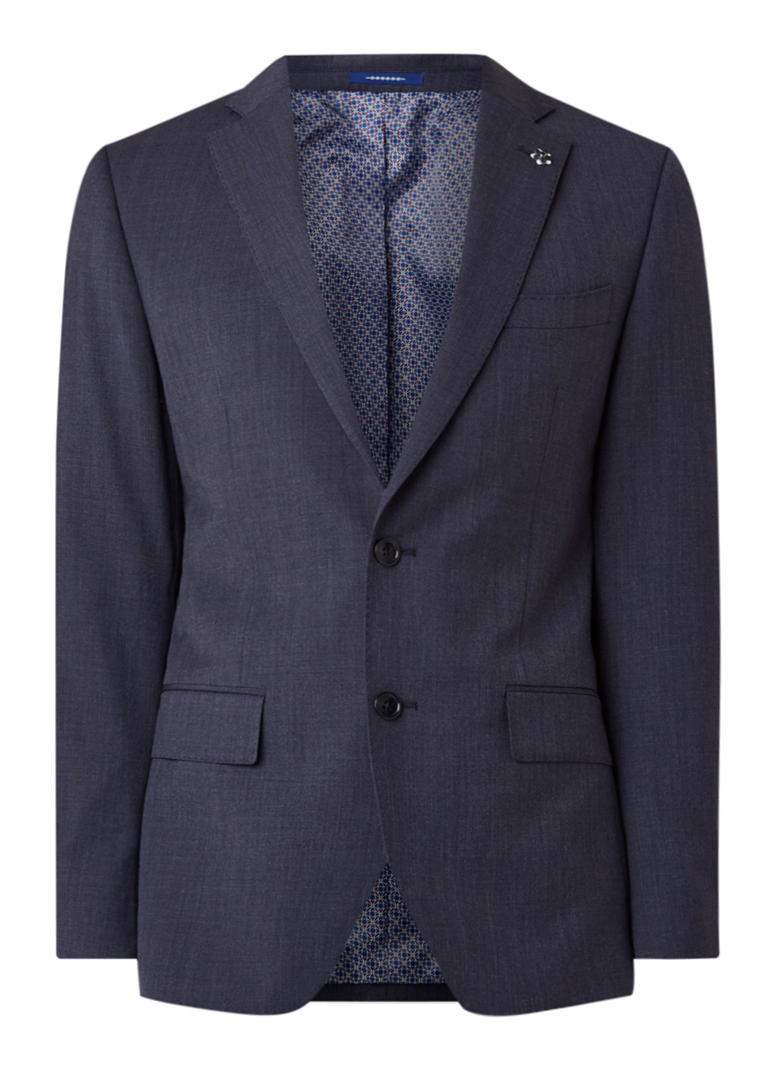 Van Gils Ellison slim fit colbert in wolblend - voorkant 2 blauw