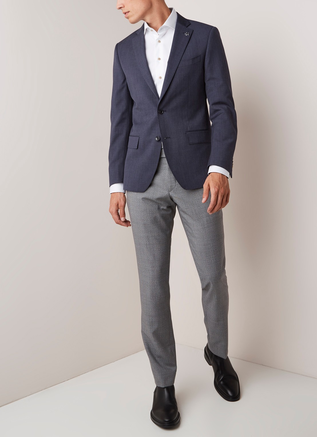 Van Gils Ellison slim fit colbert in wolblend - voorkant 3 blauw