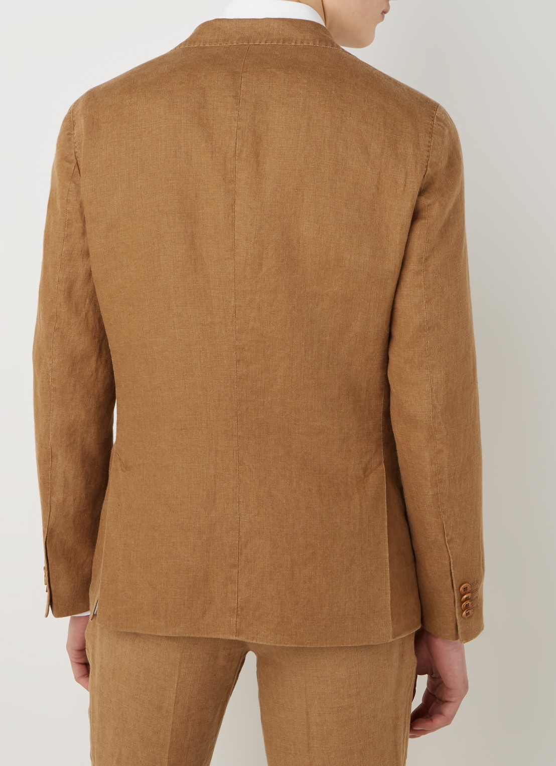 Van Gils Elray slim fit colbert van linnen - achterkant 7 camel