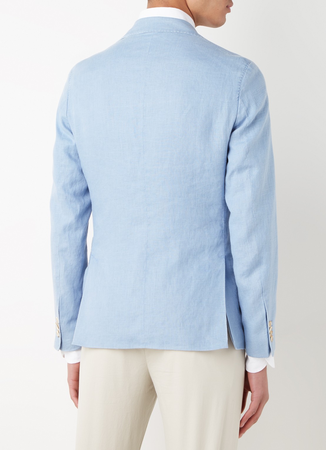 Van Gils Elray slim fit colbert van linnen - achterkant 7 lichtblauw