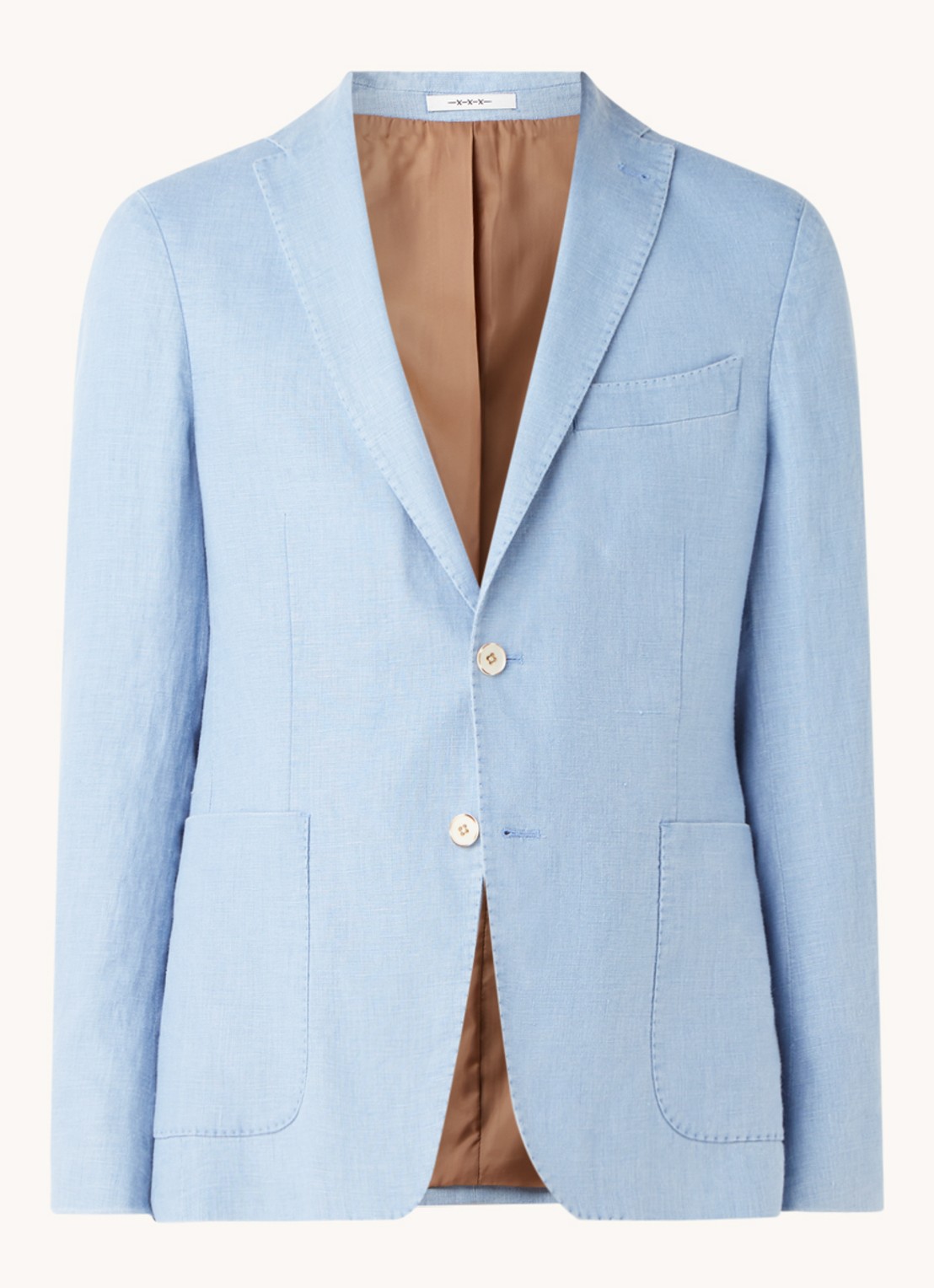 Van Gils Elray slim fit colbert van linnen - voorkant lichtblauw