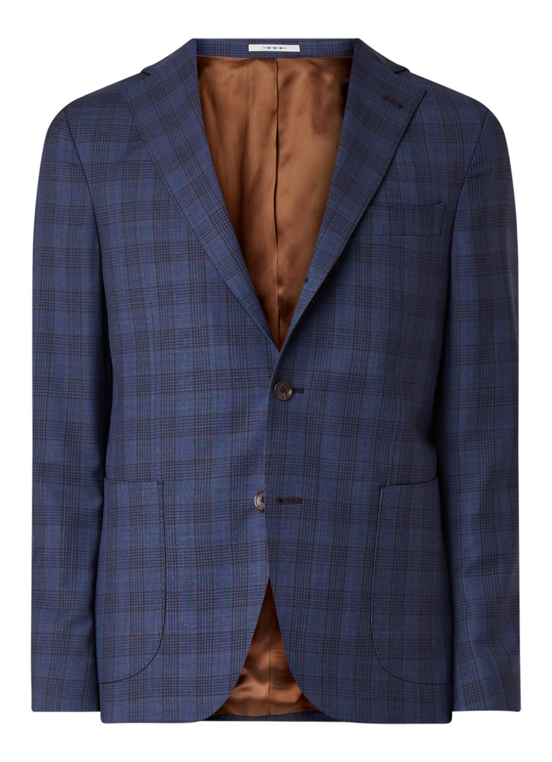 Van Gils Elwyn tailored fit colbert met ruitdessin - voorkant 4 blauw