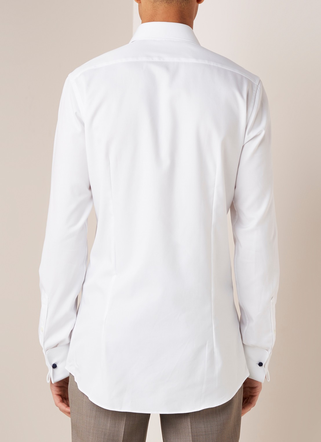 Van Gils Ext slim fit overhemd met wide spread-kraag - achterkant wit