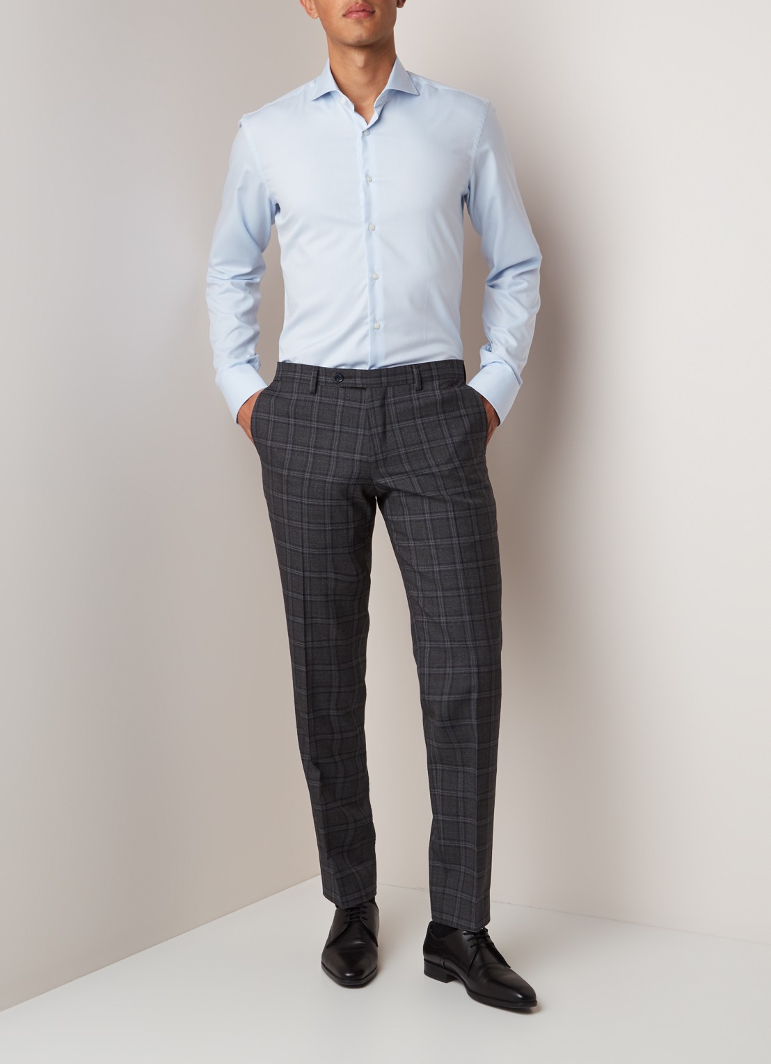 Van Gils Extreme slim fit overhemd met stretch - voorkant 4 lichtblauw