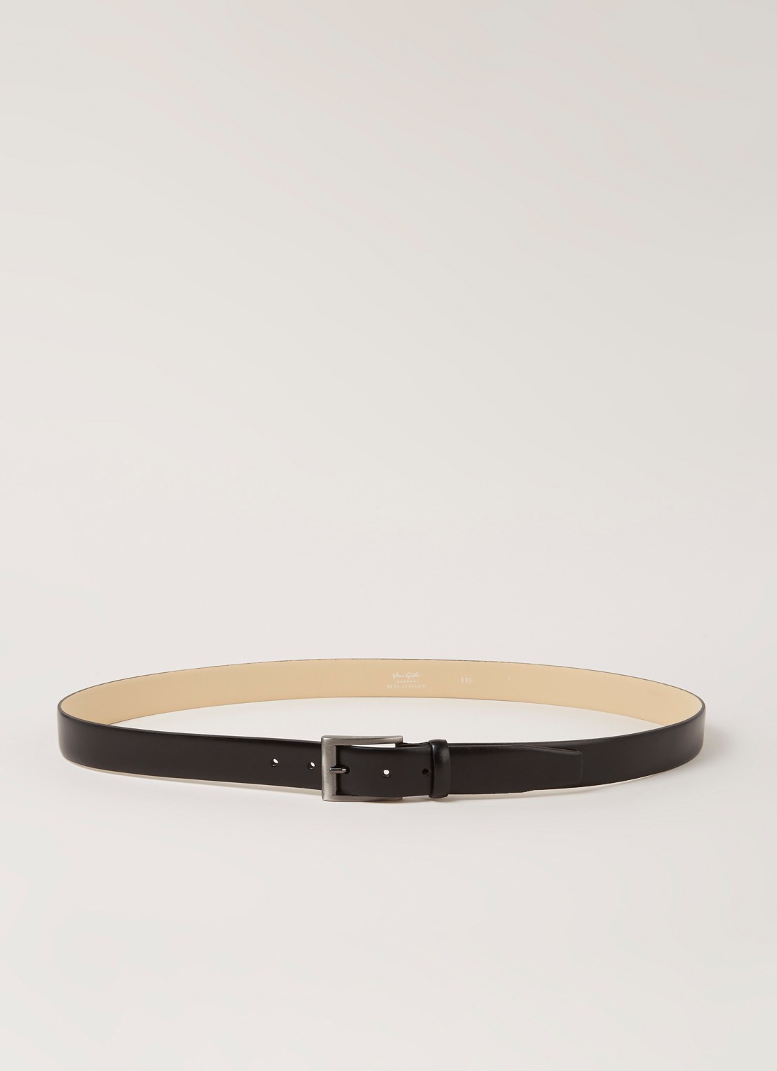 Van Gils Rhett riem van leer - voorkant 2 zwart
