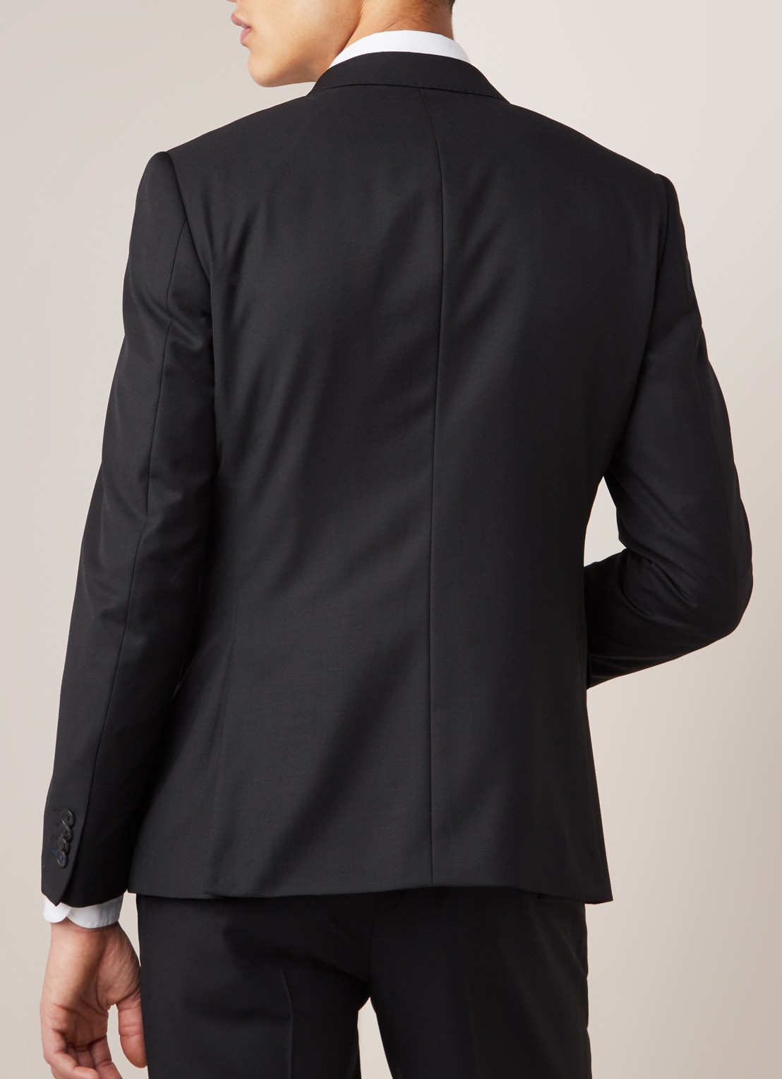 Van Gils Zayn slim fit colbert in wolblend met dubbele split - achterkant 7 zwart