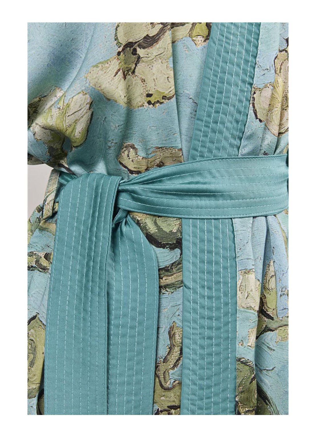 Van Gogh Museum Almond Blossom kimono met bloemenprint - detail 3 blauw