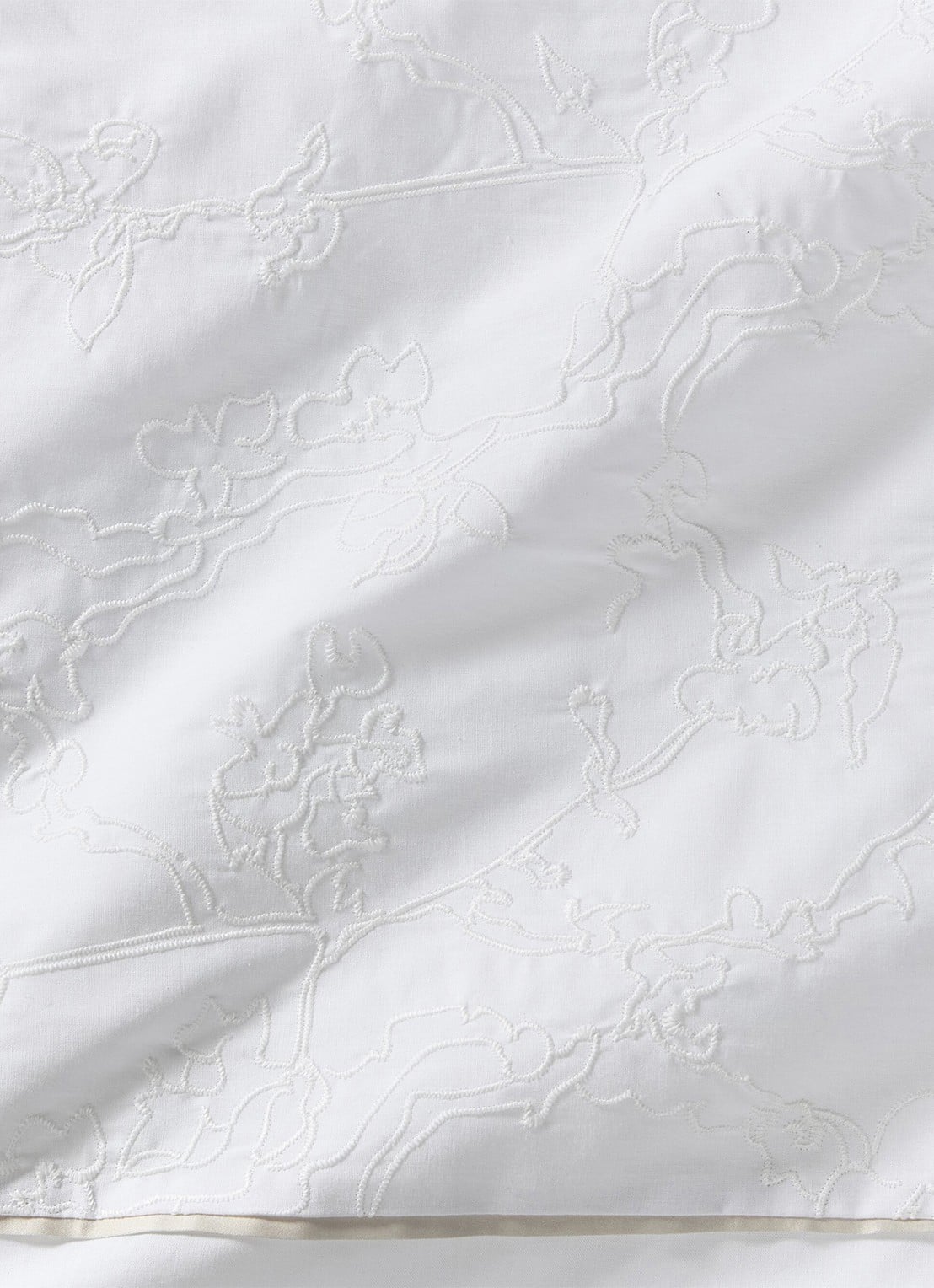 Van Gogh Museum Broderie Fleurie dekbedovertrek van katoen 200TC - inclusief kussenslopen - voorkant 2 wit
