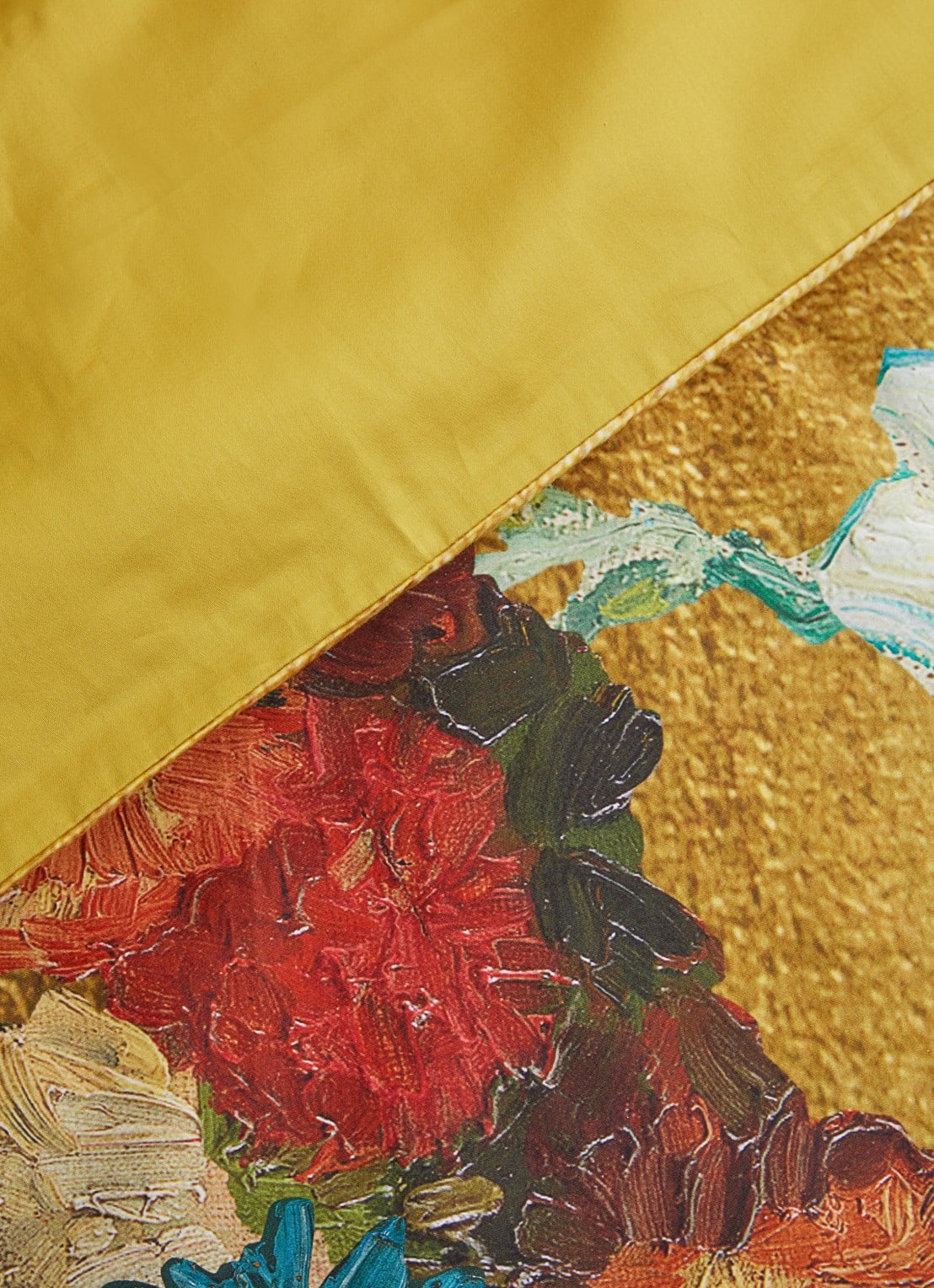 Van Gogh Museum Partout des Fleurs dekbedovertrek van katoensatijn - inclusief kussensloop - detail 4 goud