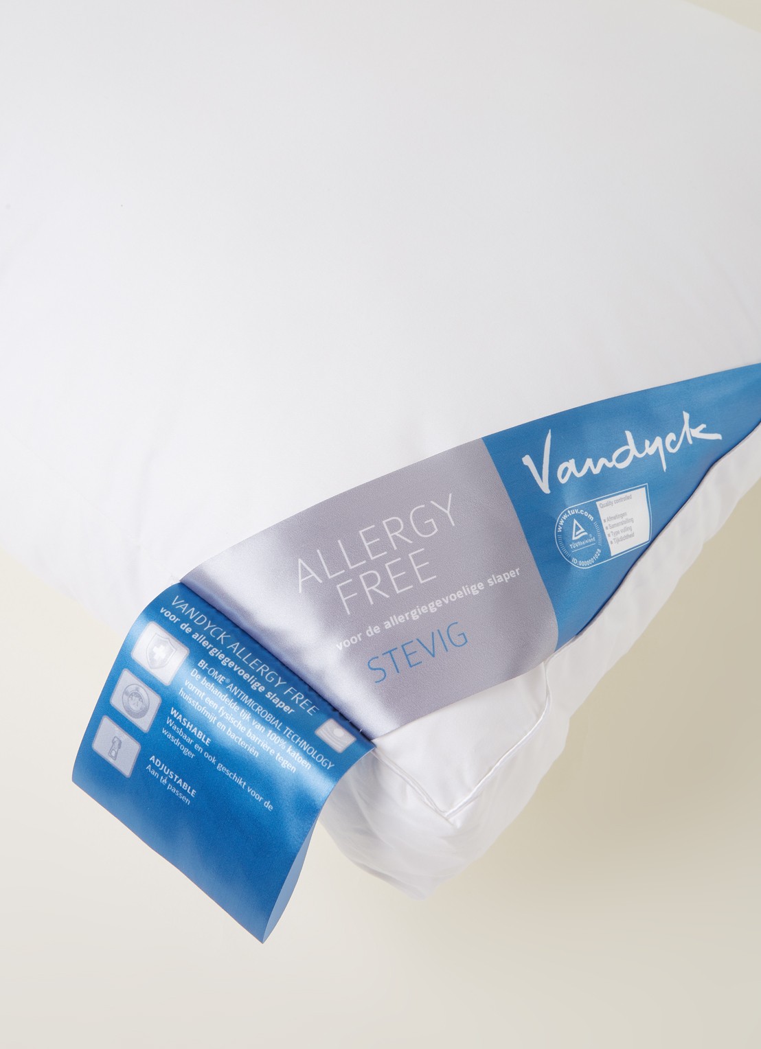 Vandyck Allergy Free stevig hoofdkussen met vulling van polyester 60 x 70 cm - detail 3 wit