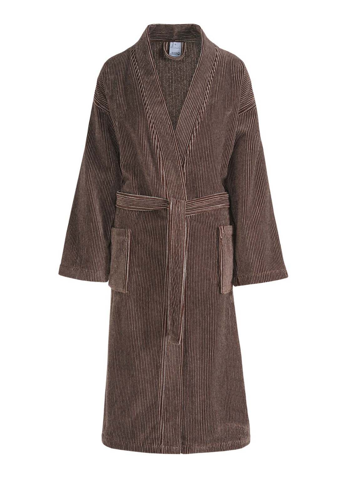 Vandyck Antonio badjas met streepprint - unisex - voorkant 2 donkerbruin